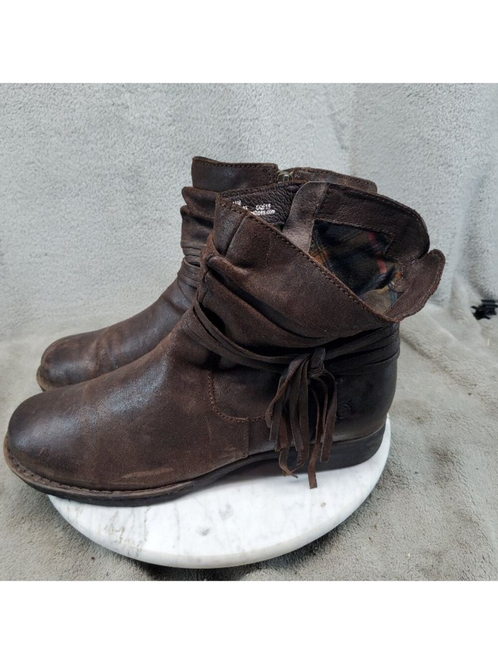 Born Shoes Womens Size 11 Cross Brown Leather Ankle Booties